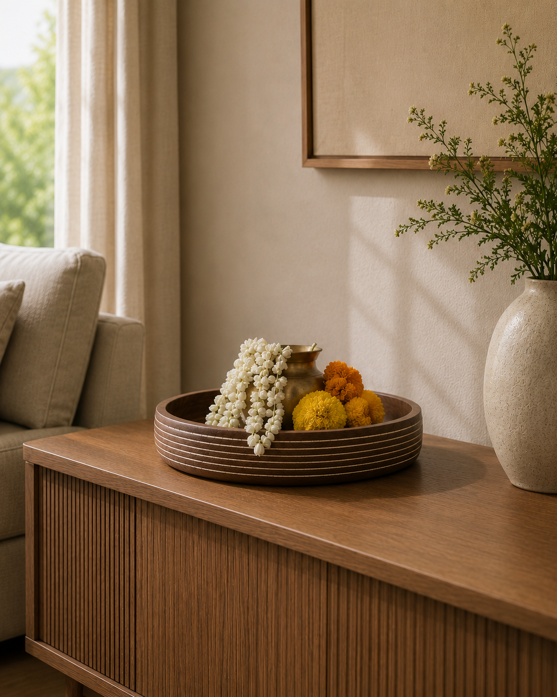 White Lines Tray (Medium)
